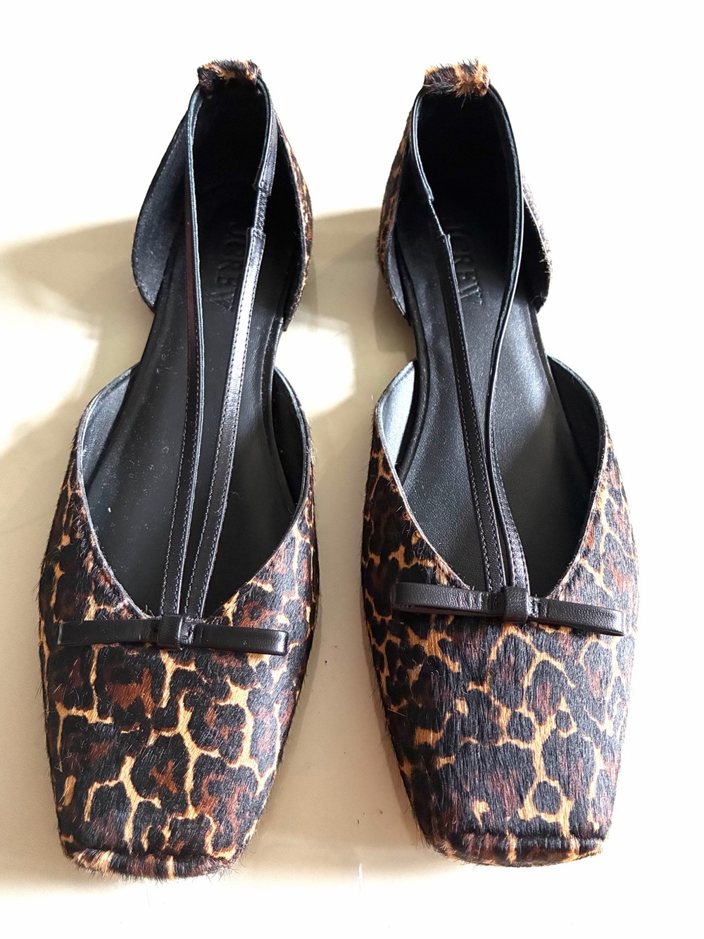 J. Crew Quinn cutout ballet flats in leopard-print calf hair.12. New. - Picture 2 of 10